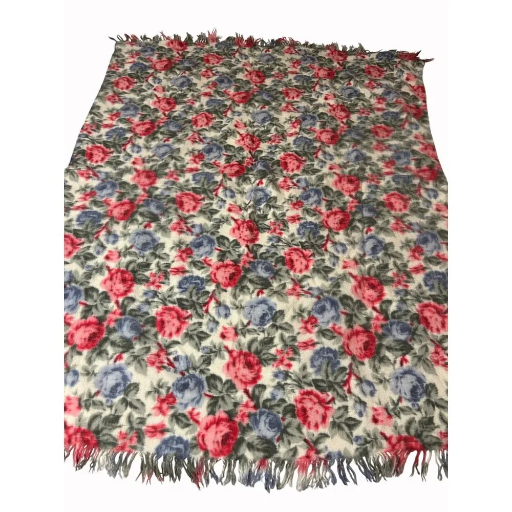 Cecchi E Cecchi Floral Fringed wool throw blanket - Picture 6 of 9